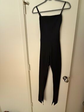 Alo XS Alo Black Scoop Back One-Piece Jumpsuit / Unitard Leggings